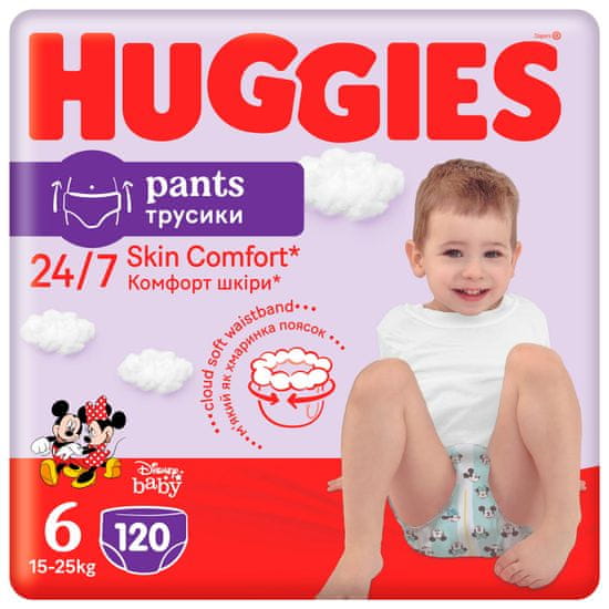 Huggies Pants Jumbo 6 (15-25 kg) 120 ks - Mesačné balenie (4x30 ks)