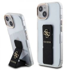 Guess Zadný kryt PU Grip Stand 4G Metal Logopro iPhone 15 Black