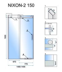 REA Sprchové dvere NIXON-2 150