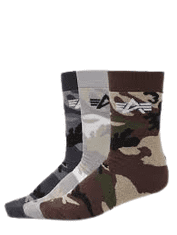 Alpha Industries  ponožky 3ks/ balenie Hnedá 36-4