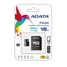 A-Data Pamäťová karta MicroSDHC Premier 16GB Class10 UHS-I + adaptér