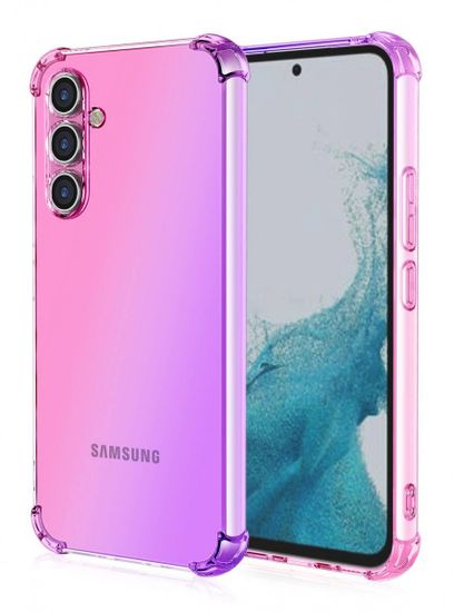 TopQ Kryt Samsung A34 Shock dúhový ružovo-fialový 93341