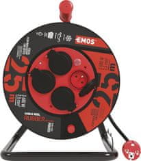 EMOS Gumový predlžovací kábel na bubne - 4 zásuvky, 25m, 2,5mm2