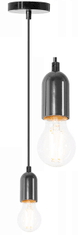Toolight Stropná lampa Závesná žiarovka Chrome Black APP353-1CP