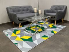 Tutumi Geometrické moderný koberec Green Yellow