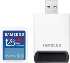 SAMSUNG SDXC 128GB PRO Plus + USB adaptér (MB-SD128SB/WW)