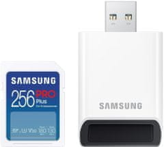 SAMSUNG SDXC 256GB PRO Plus + USB adaptér (MB-SD256SB/WW)