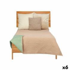 slomart Obojstranná deka na posteľ 180 x 260 cm zelená Béžová (6 kusov)