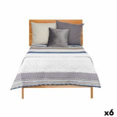 slomart Obojstranná deka na posteľ 180 x 260 cm Šesťuholníkový Modrá Biela Sivá (6 kusov)