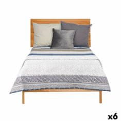 slomart Obojstranná deka na posteľ 240 x 260 cm Šesťuholníkový Modrá Biela Sivá (6 kusov)