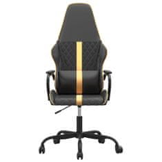 Vidaxl Masážna herná stolička zlato-čierna umelá koža