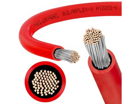 Helukabel Červený kábel pre fotovoltické systémy 4mm² - SOLARFLEX-X H1Z2Z2-K Made in Germany 100m
