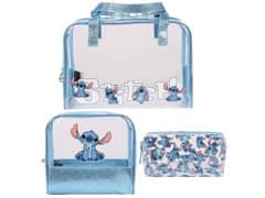 sarcia.eu DISNEY Stitch Modrá sada cestovných kozmetických tašiek na zips, 3 kusy. 