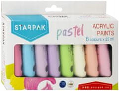 STARPAK Akrylové pastelové farby 8 x 25 ml do školy