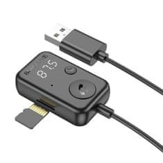 Borofone BC49 Bluetooth FM audio adaptér USB, čierny