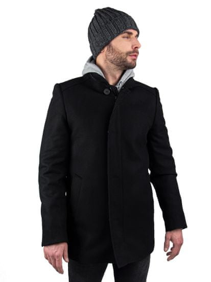 Zapana Pánsky vlnený kabát s prímesou kašmíru Hubert čierna