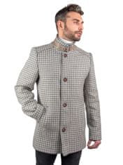 Pánsky vlnený kabát s prímesou kašmíru Hubert károvaná šedá L