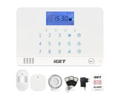 iGET Alarm SECURITY M3B Domový bezdrôtový GSM zabezpečovací systém, CZ lokalizácia, základný set