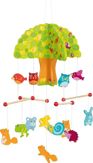 Goki Drevený závesný kolotoč Stromový domček so zvieratkami