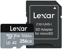 LEXAR pamäťová karta 256GB High-Performance 1066x microSDXC UHS-I, čítanie/zápis: 160/120MB/s, C10 A2 V30 U3