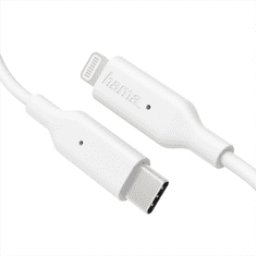 HAMA MFi USB-C Lightning nabíjací/dátový kábel pre Apple, 1 m, biely