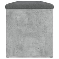 Vidaxl Úložná lavička betónová sivá 102x42x45 cm kompozitné drevo