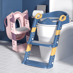 Shopdbest Detský nástavec na toaletu so schodíkom, modrá