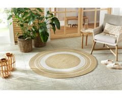 NORTHRUGS Kusový koberec Braided 105556 Creme Beige kruh – na von aj na doma 200x200 (priemer) kruh