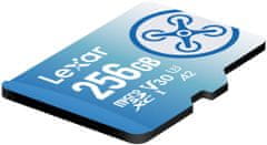 LEXAR pamäťová karta 256GB FLY High-Performance 1066x microSDXC UHS-I, (čítanie/zápis: 160/90MB/s) C10 A2 V30 U3