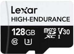 LEXAR pamäťová karta 128GB High-Endurance microSDHC/microSDXC UHS-I card, (čítanie/zápis: 100/45MB/s) C10 A1 V30 U3