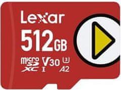 LEXAR pamäťová karta 512GB PLAY microSDXC UHS-I cards, čítanie 150MB/s C10 A2 V30 U3
