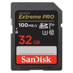 SanDisk Pamäťová karta Extreme PRO 32GB SDHC 100MB/s & 90MB/s, UHS-I, Class 10, U3, V30