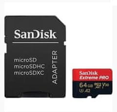 SanDisk Pamäťová karta Extreme PRO microSDXC 64 GB 200 MB/s / 90 MB/s A2 C10 V30 UHS-I U3, adaptér