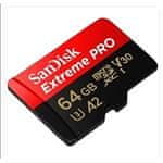 SanDisk Pamäťová karta Extreme PRO microSDXC 64 GB 200 MB/s / 90 MB/s A2 C10 V30 UHS-I U3, adaptér