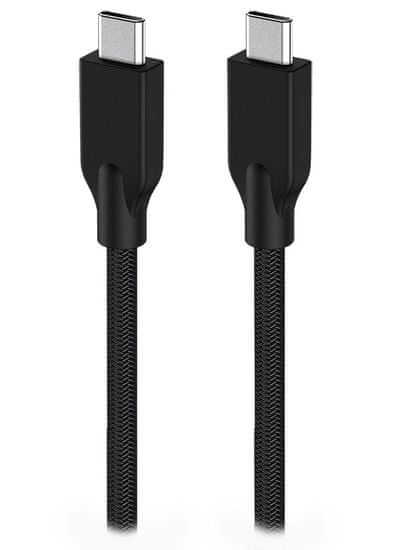 Genius nabíjací kábel ACC-C2CC-3A, 100cm, USB-C na USB-C, 3A, PD60W, opletený, čierny
