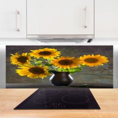 tulup.sk Nástenný panel  Slnečnica váza rastlina 125x50 cm