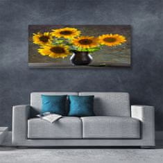 tulup.sk Obraz na plátne Slnečnica váza rastlina 125x50 cm