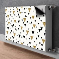 tulup.sk Dekoračný magnet na radiátor Zlaté a černé trojúhelníky 90x60 cm