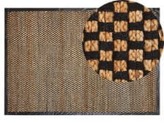 Beliani Jutový koberec 140 x 200 cm čierna a béžová GERCE