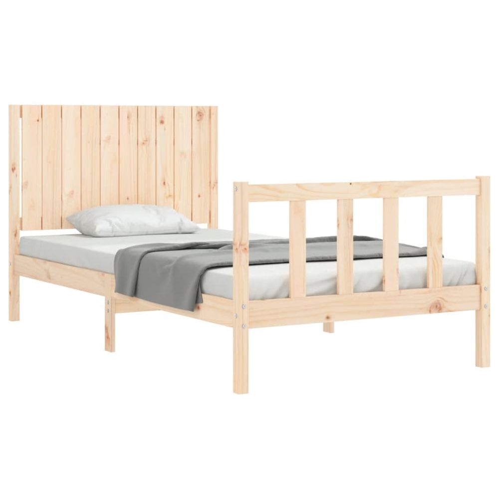 Vidaxl Rám postele s čelom 100x200 cm masívne drevo