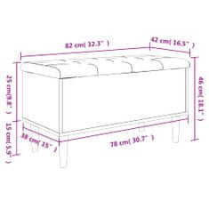 Vidaxl Úložná lavička betónovo-sivá 82x42x46 cm kompozitné drevo