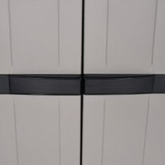 Vidaxl Vonkajšia úložná skrinka sivá a čierna 65x37x165 cm PP
