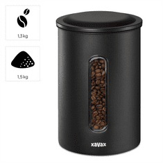 Xavax Barista dóza na 1,3 kg zrnkovej kávy alebo 1,5 kg mletej kávy, vzduchotesná, matná čierna