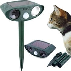 Solárny ultrazvukový odpudzovač zvierat so senzorom pohybu (1 ks, tmavo-zelený plast) | SONICFIELD