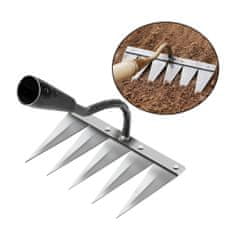 HOME & MARKER® Záhradnícke hrable na odstraňovanie buriny – kovový nadstavec na rukoväť (5 oceľových zubov) | PRONGSPRO