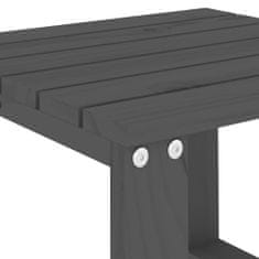 Vidaxl Záhradný príručný stolík sivý 40x38x28,5 cm masívna borovica