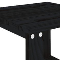 Vidaxl Záhradný príručný stolík čierny 40x38x28,5 cm borovicový masív