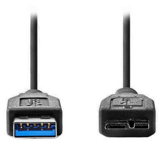 Nedis kábel USB 3.0/ zástrčka USB-A - zástrčka USB-Micro B/ čierny/ bulk/ 50cm