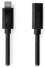 Nedis predlžovací kábel USB 3.2 Gen 1/ USB-C zástrčka - USB-C zásuvka/ okrúhly/ čierny/ bulk/ 1m