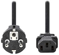 Nedis napájací kábel 230V/ prípojný 10A/ konektor IEC-320-C13/ priama zástrčka Schuko/ čierny/ bulk/ 2m